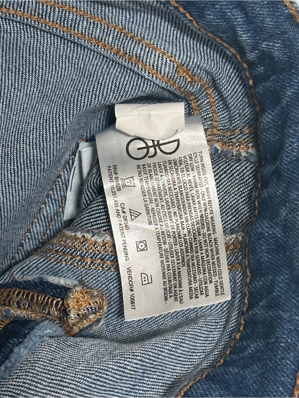 SOLD**** FRAYED Two Tone Barrel Ankle Jeans with Side Bow Detail size 24 - Picture 7 of 8